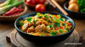 Stir-Fried Chicken Pancit with Fresh Veggies