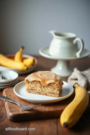 Banana Pecan Caramel Layer Cake presentation