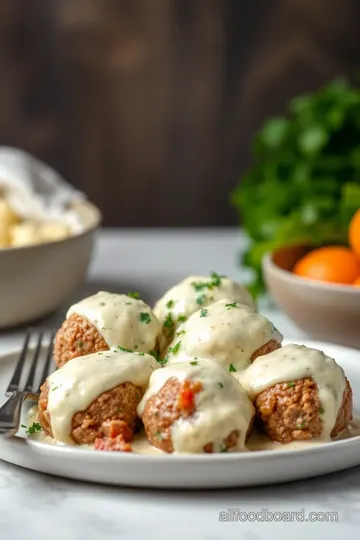 Alfredo Meatballs presentation