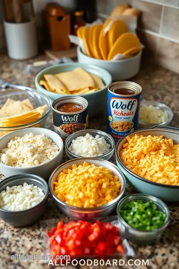 Enchilada Casserole with Wolf Brand Chili ingredients