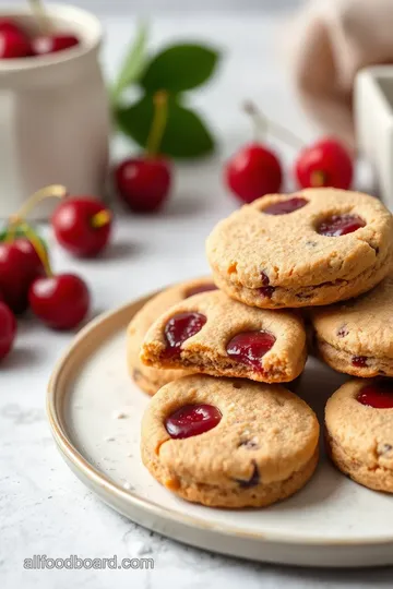 Cherry Chocolate Shortbread Cookies presentation