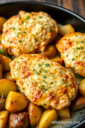 Garlic Parmesan Chicken and Potatoes presentation