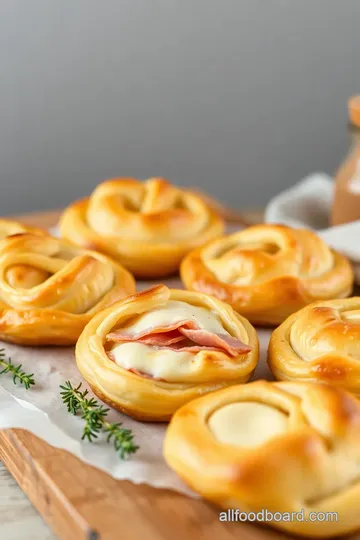 Ham Cheese Puff Pastry presentation