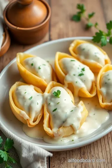 Alfredo Stuffed Shells presentation