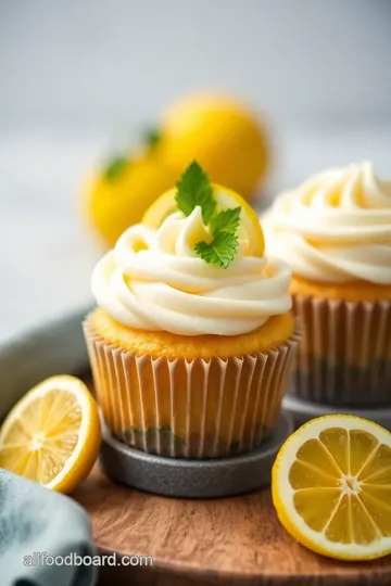 Lemon Cupcakes with Cream Cheese Frosting presentation