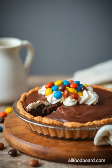 M& M Chocolate Chip Pie presentation