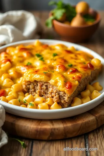 Mac and Cheese Meatloaf Casserole presentation