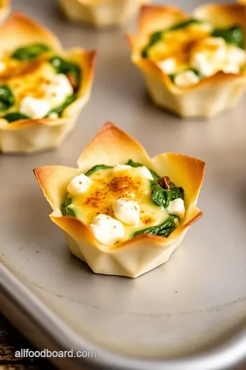 Just a Little Bite – Mini Spinach and Feta Phyllo Cups presentation