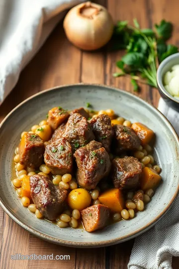 Medieval Barley and Lamb Pottage presentation