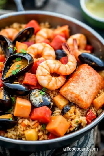 Campfire Seafood Paella with Northwest Flair presentation