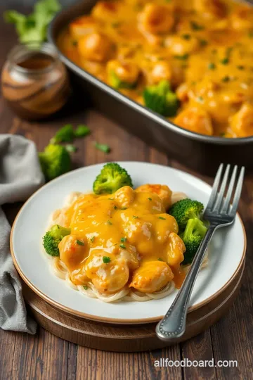 Cheesy Chicken & Broccoli Delight presentation