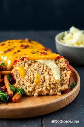 Chicken Cordon Bleu Meatloaf with Mushroom Sauce presentation