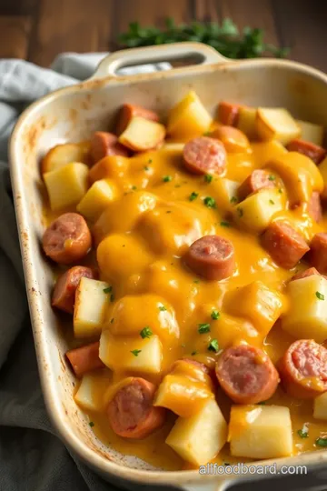 Cheesy Kielbasa Potato Bake Delight steps