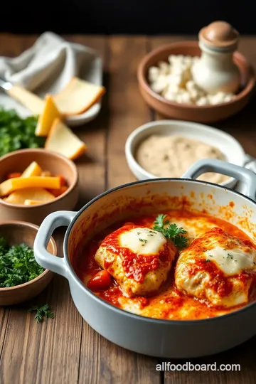 Cheesy One-Pot Chicken Parmesan Pasta presentation