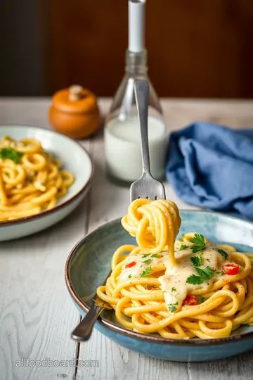 Cheesy Philly Pasta Delight presentation