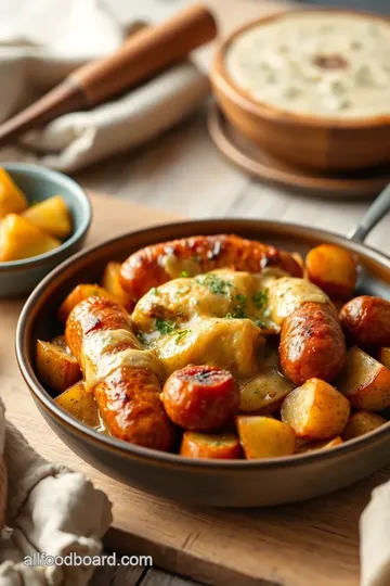 Cheesy Smoked Sausage & Potato Bake presentation