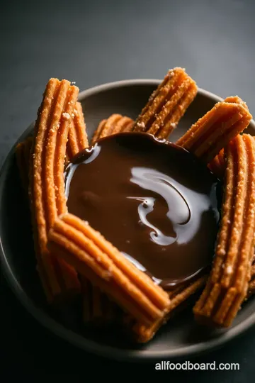 Classic Spanish Churros with Chocolate Dipping Sauce presentation