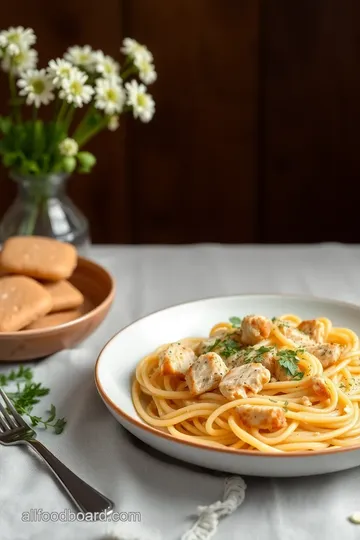 Comforting Chicken Pot Pie Pasta Delight presentation