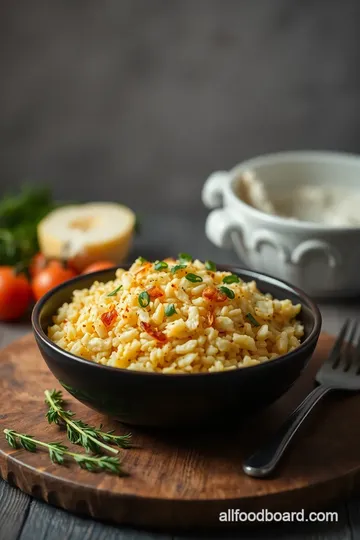 Comforting French Onion Rice Bake presentation