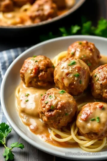 Creamy Alfredo Meatballs presentation