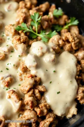 Ground Beef with Creamy Alfredo Sauce presentation