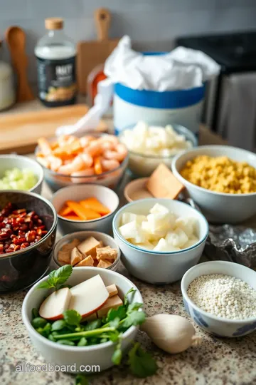 Delicious Crab and Shrimp Soup Bisque ingredients