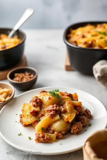 Cowboy Meatloaf & Potato Casserole Delight presentation