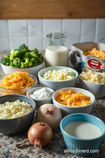 Creamy Broccoli Cheese Casserole Delight ingredients