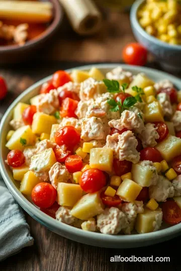 Creamy Chicken & Potato Salad Delight presentation