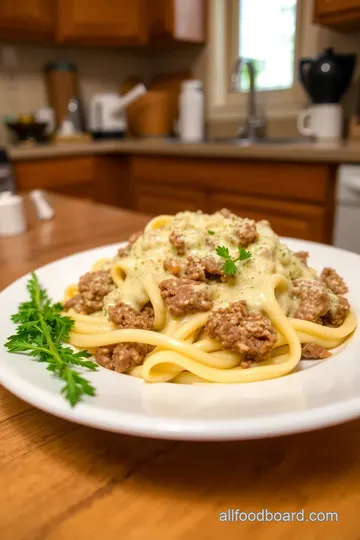 Ground Beef Alfredo steps