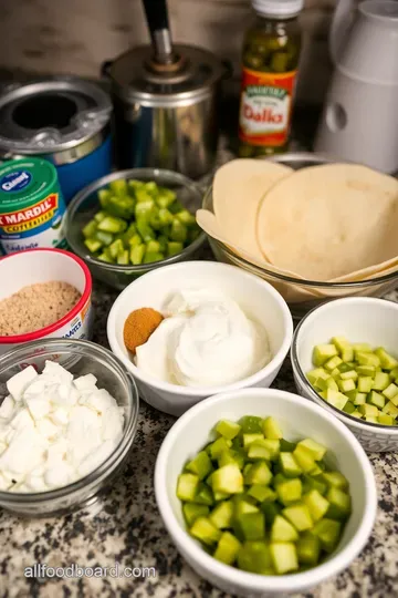 Creamy Pickle and Cheese Wraps ingredients