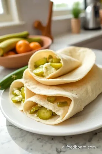 Creamy Pickle and Cheese Wraps steps