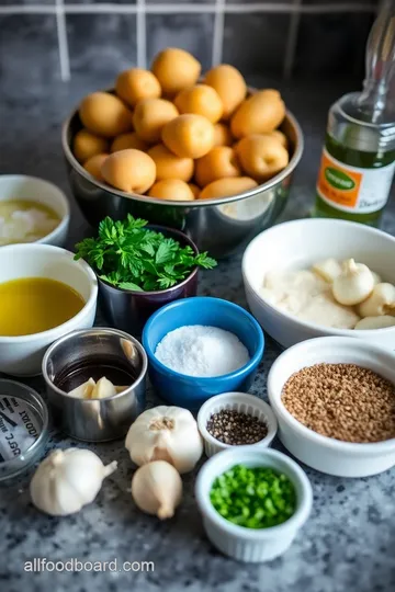 Crispy Garlic Smashed Fingerling Potatoes ingredients