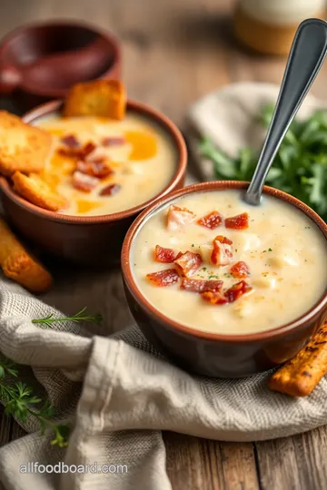 Crock Pot Potato Soup with Creamy Bacon presentation