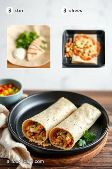 Air Fryer Chicken Ham & Cheese Wraps steps