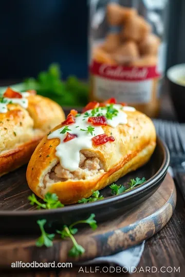 Delicious Chicken Bacon Ranch Stuffed Bread presentation