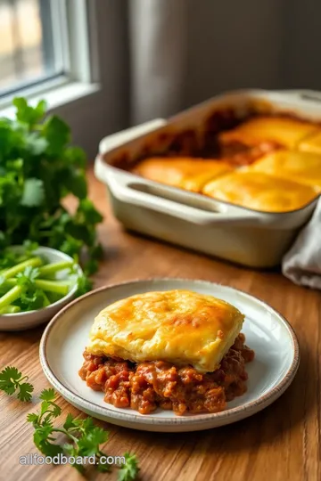 Bake Sloppy Joe Biscuit Casserole Delight presentation