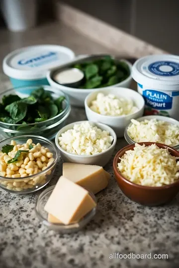 Deliciously Creamy Spinach Artichoke Dip (No Mayo!) ingredients