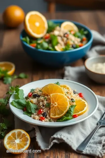 Refreshing Quinoa Salad with Citrus Twist presentation