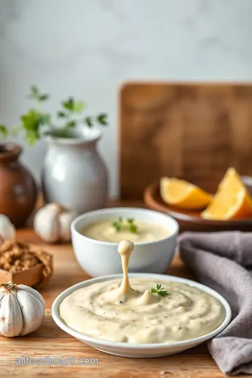 Quick Kitchen Sauce: Creamy Garlic Sauce presentation