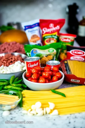 Easy One Pot Taco Spaghetti ingredients