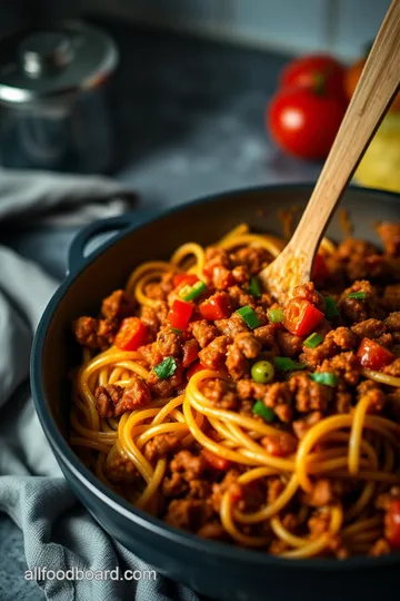 Easy One Pot Taco Spaghetti presentation