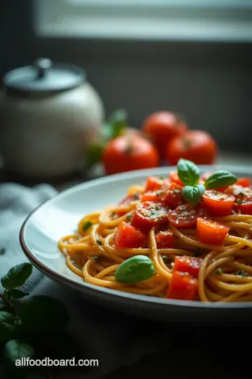Fresh Tomato Basil Pasta presentation