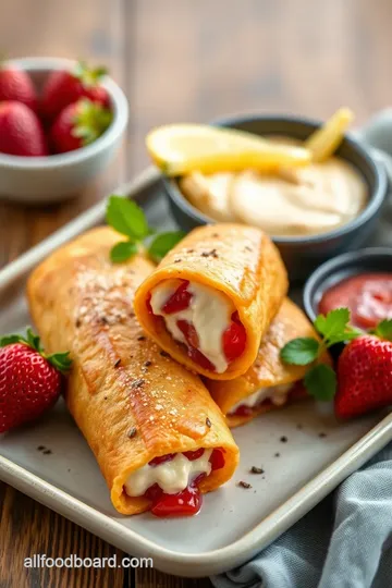 Strawberry Cheesecake Chimichangas presentation