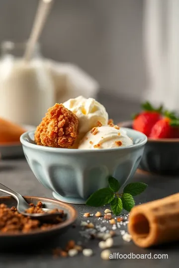 Fried Vanilla Ice Cream with Crunchy Bliss ingredients