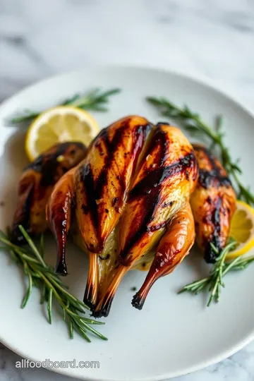 Grilled Quail with Herb Marinade presentation