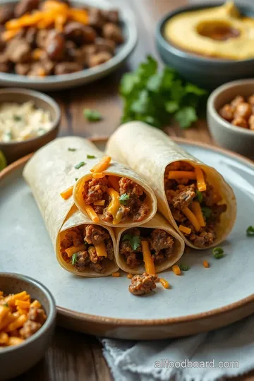 Hearty Nacho Cheese Beef Wrap Delight presentation