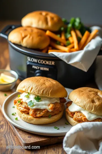 Hearty Slow Cooker Chicken Ranch Sandwiches presentation