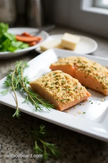 Herb-Crusted Baked Salmon with Zesty Lemon-Dill Sauce steps