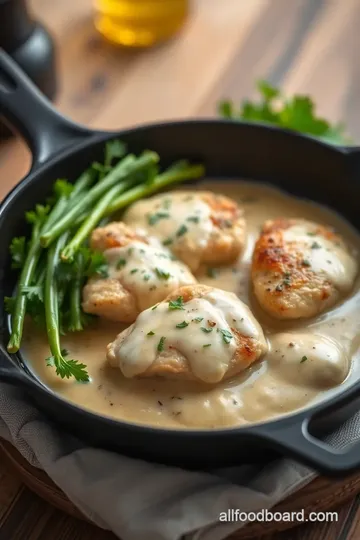 Indulgent Creamy Garlic Chicken Delight presentation